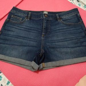 Soho NY Women Shorts Cuffed Denim Blue Distressed